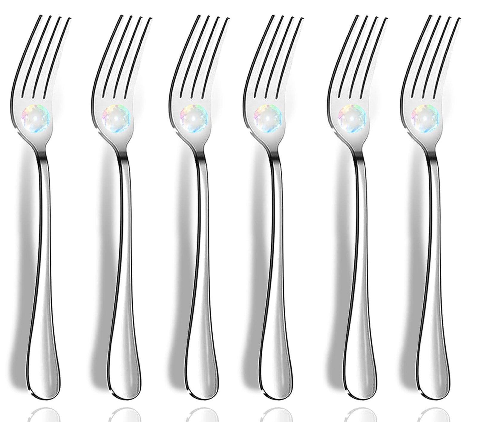 Dinner Forks, Set of 6 Top Food Grade Stainless Steel Silverware Forks,8 Inches