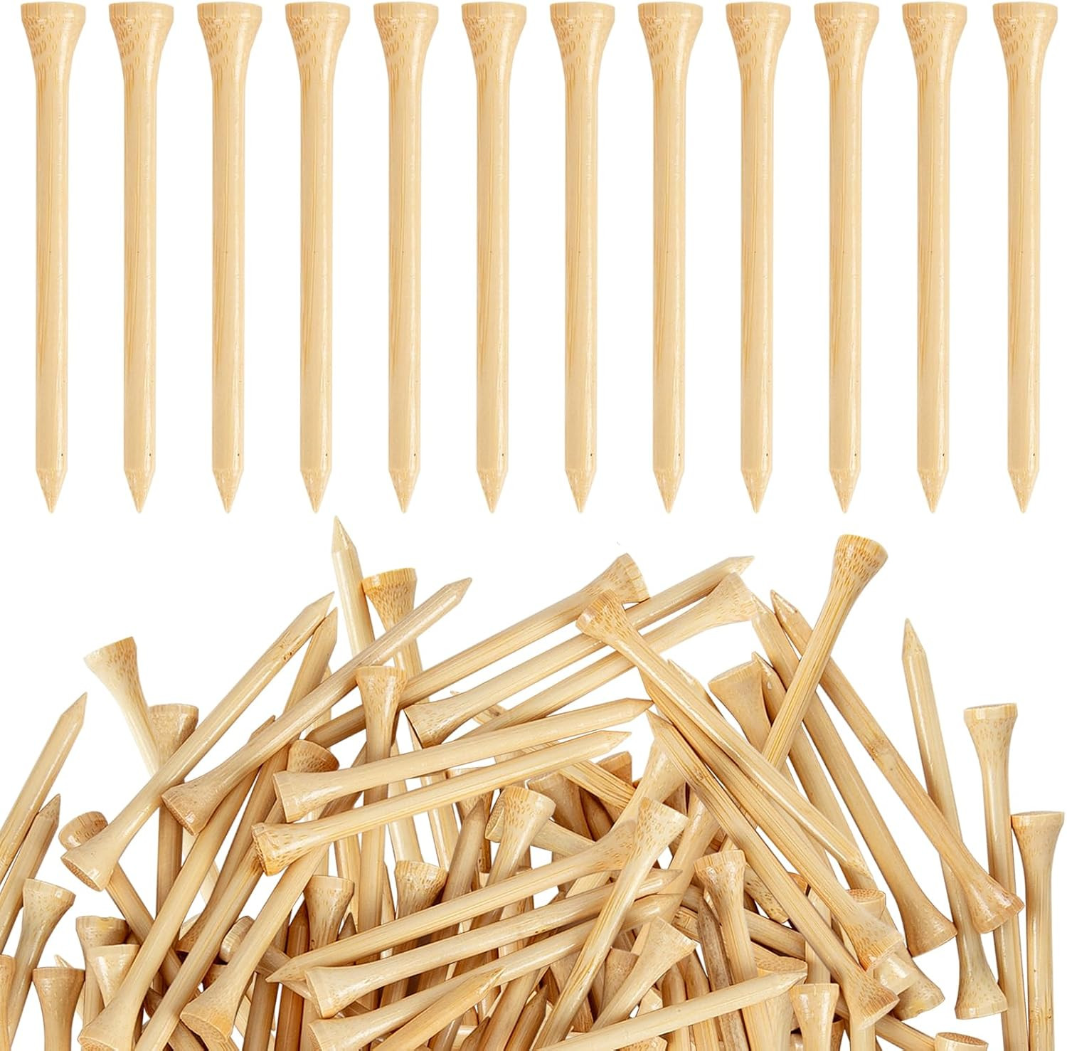 Bamboo Golf Tees 3-1/4'' Golf Tees More Stable Reduce Side Spin and Friction (50