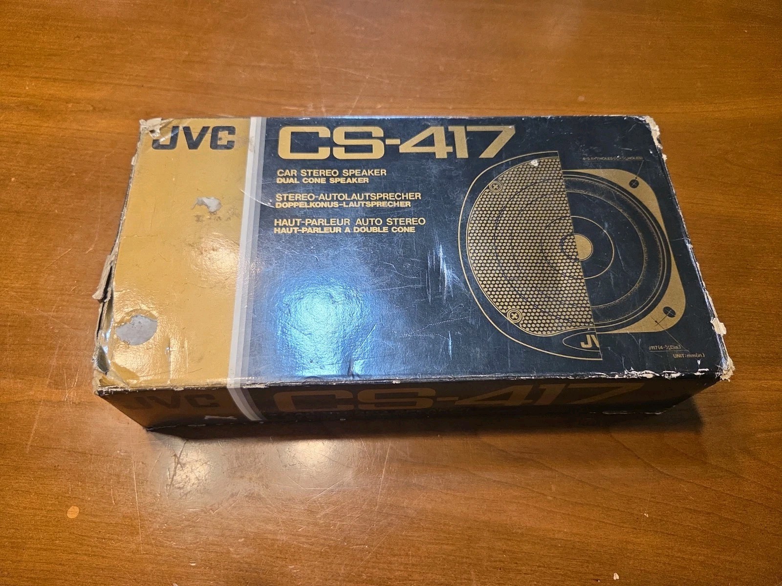 Vintage NOS JVC CS-417 Car Stereo Dual Cone Speaker 45  System NIB