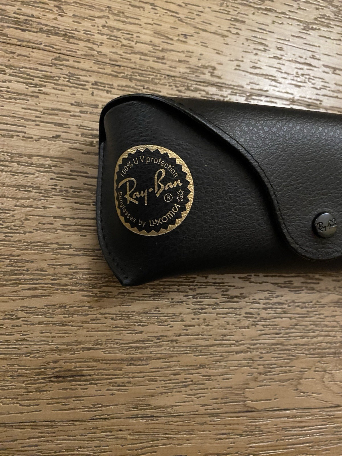 Authentic Ray-Ban Sunglasses Leather Case Only Black Free Shipping