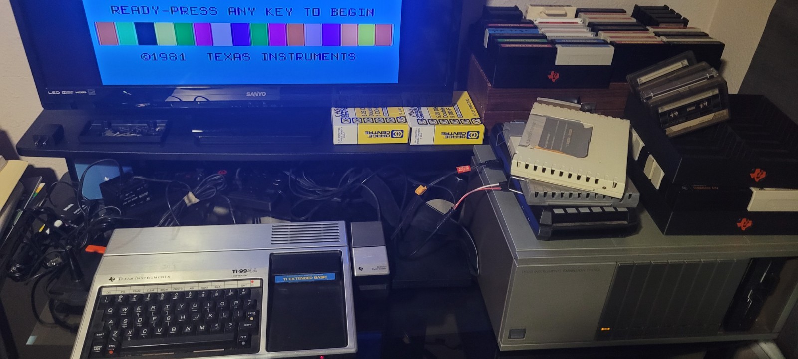 Texas Instruments TI-99/4A Vintage Home Computer Lot w/ Expansion 150+ programs