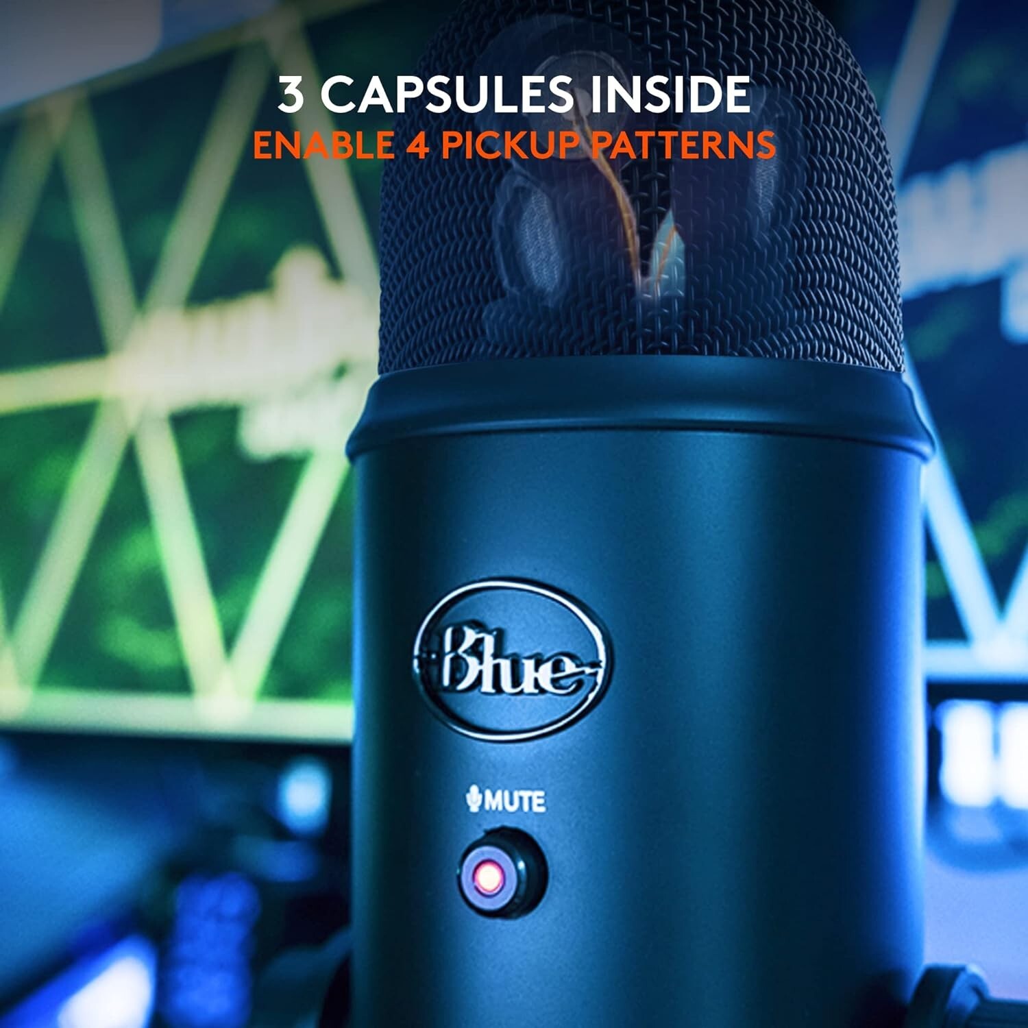 Logitech for Creators Blue Yeti USB Microphone for Multi-Pattern Blackout