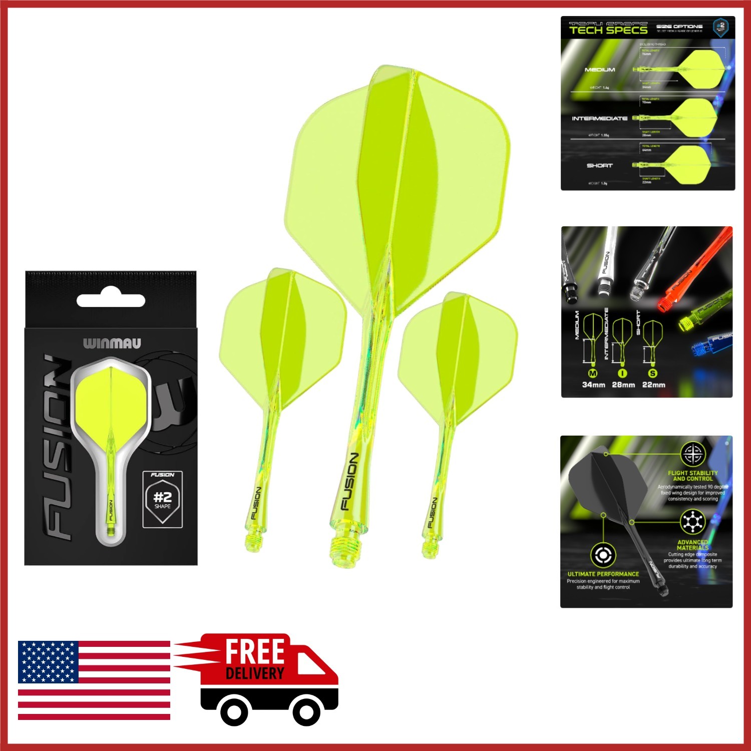 Dart Flight & Shaft System - 90-Degree Wing Design for Consistent Trajectory