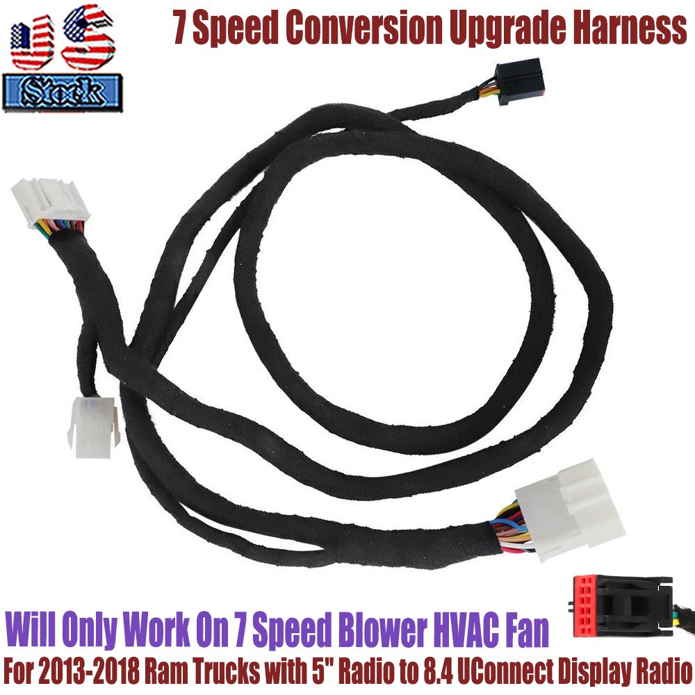 For 2013-18 Ram Truck 8.4 UConnect Conversion Upgrade Harness *7 Speed Fan HVAC