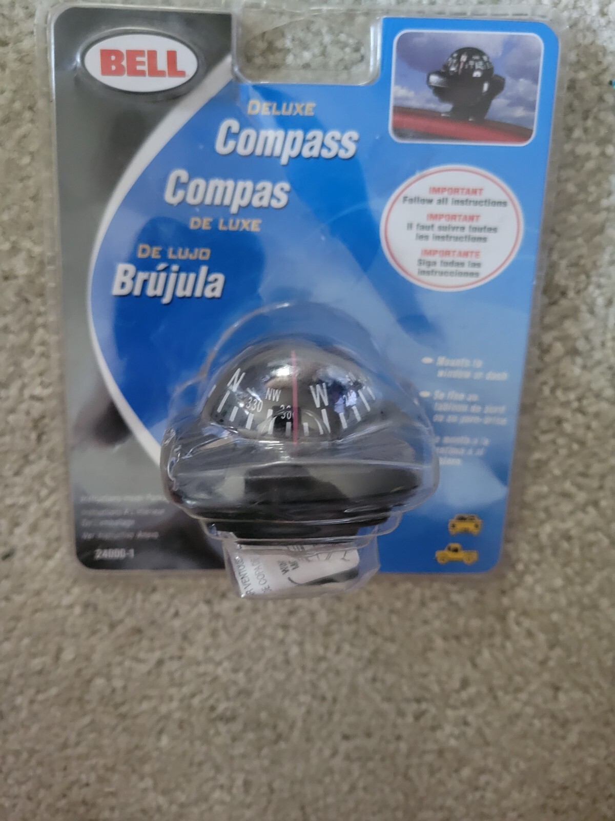 Vintage Brand New Bell Deluxe Compass  MODEL 24000 Sealed Retro Functional