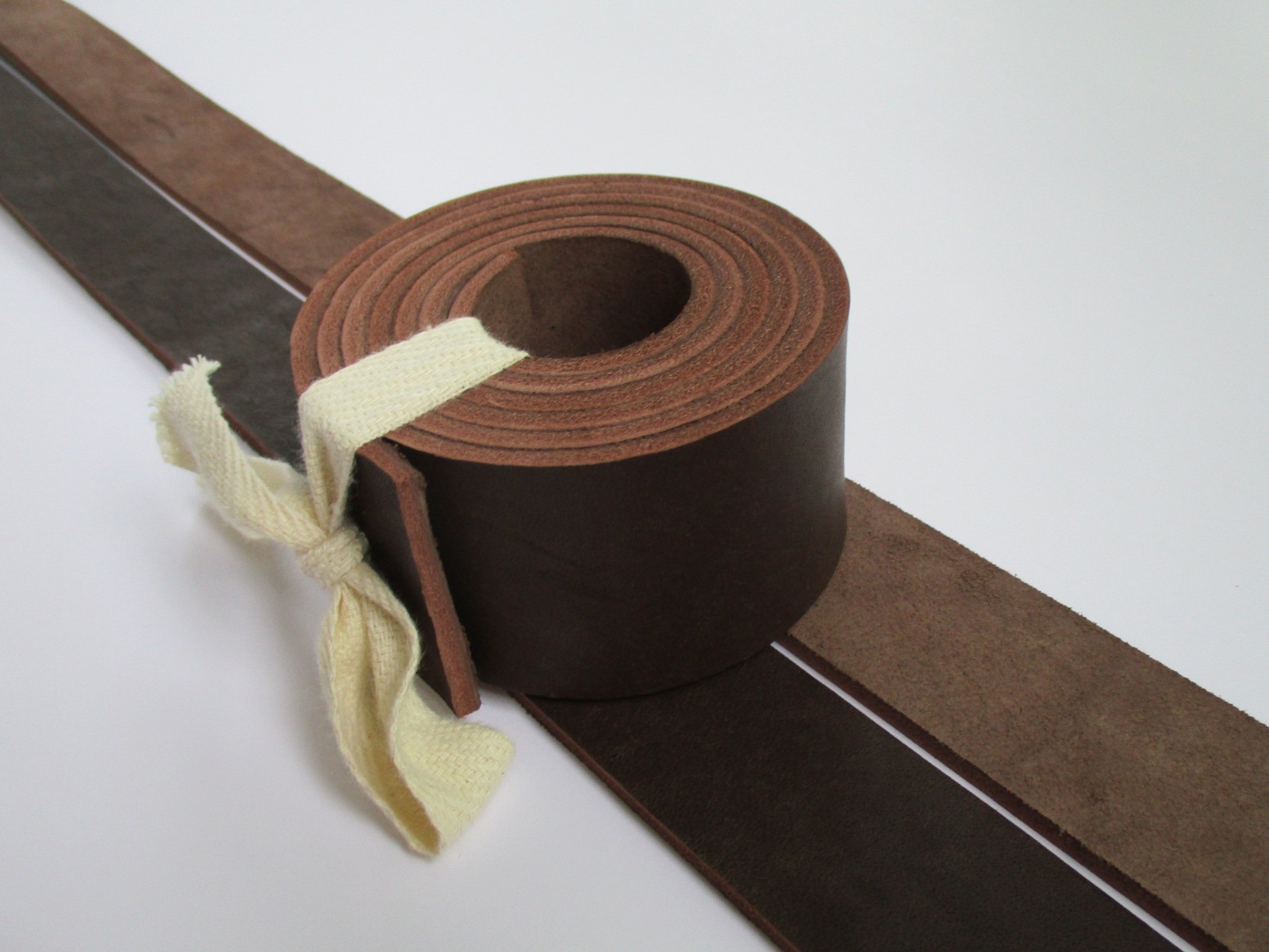 9 oz Genuine Leather Strap Strip Band Natural Belt Blank 51-55" Dark Brown 1 ...