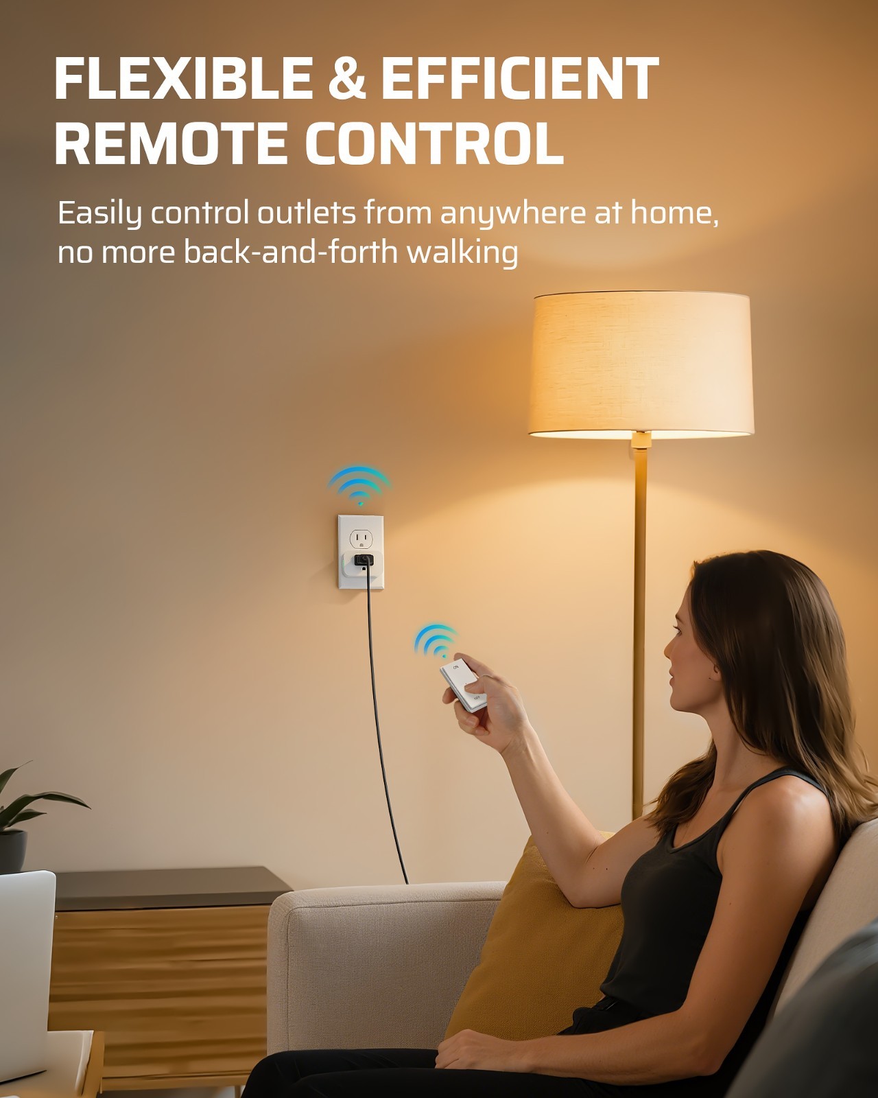 Remote Control Outlet, Magnetic Wireless Light Switch,No Wiring, 100FT RF Signal