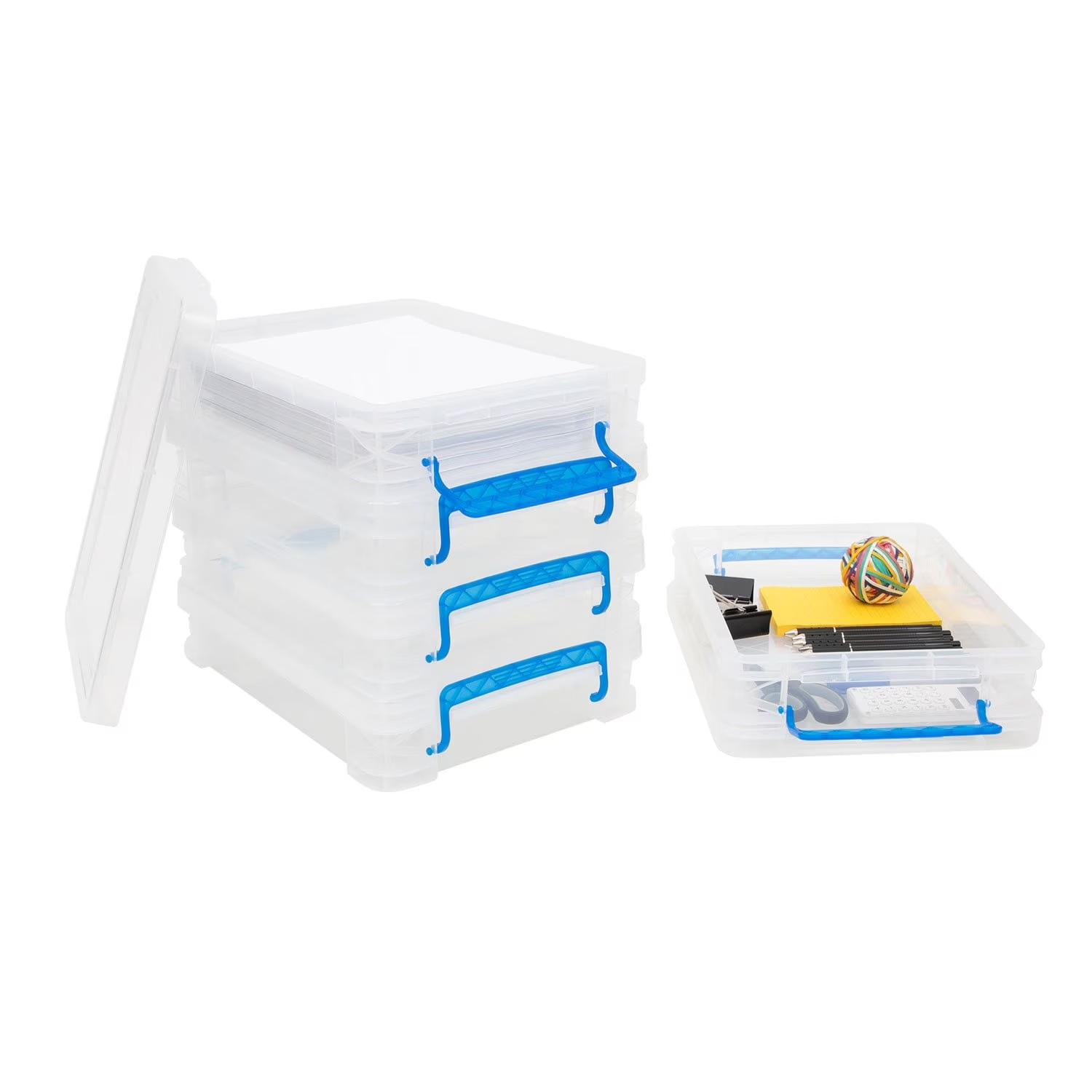 Super Stacker, Document Boxes, Clear, 5 Pack
