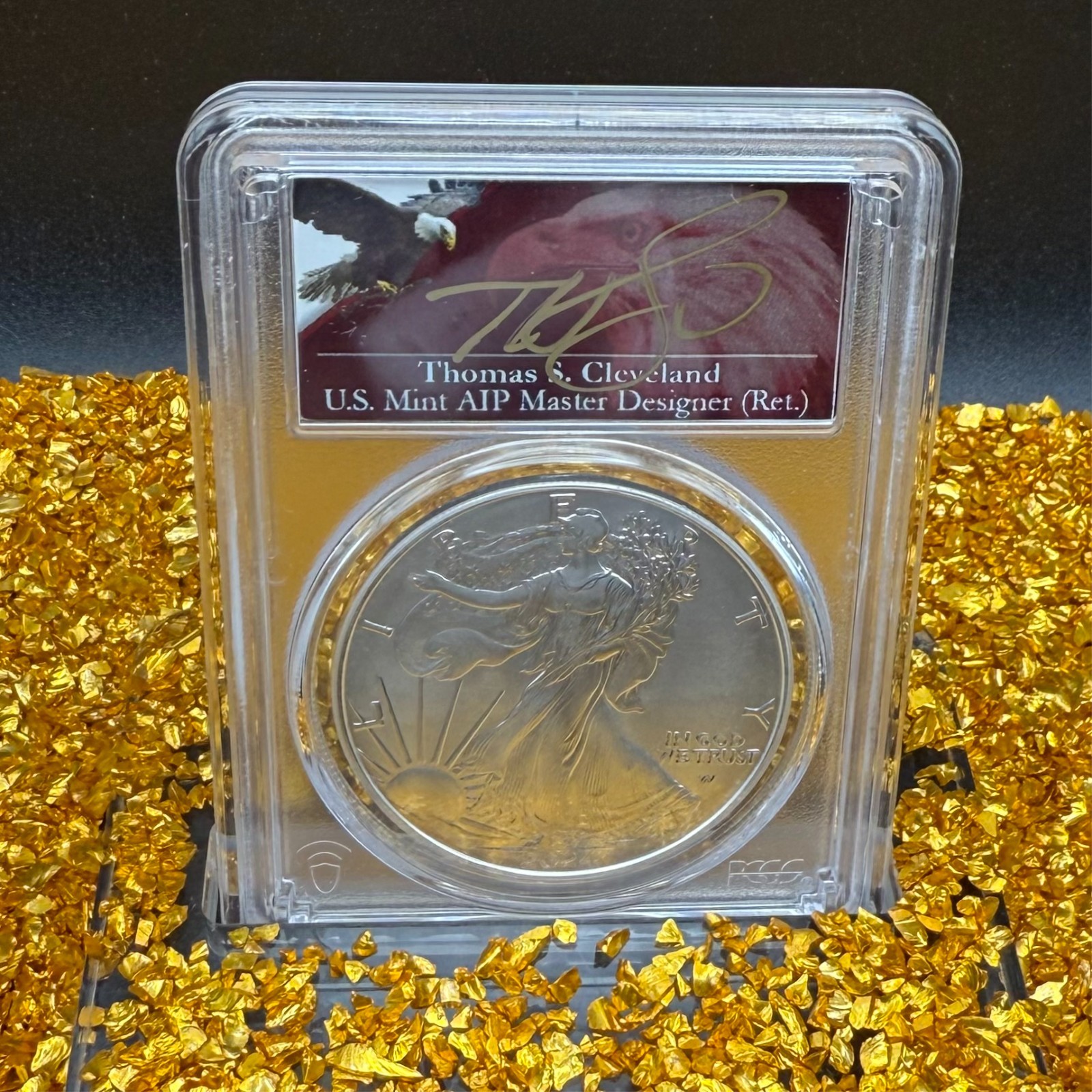2024 $1 Silver Eagle FDOI PCGS MS70 Thomas Cleveland Signed 1 of 300 Mint