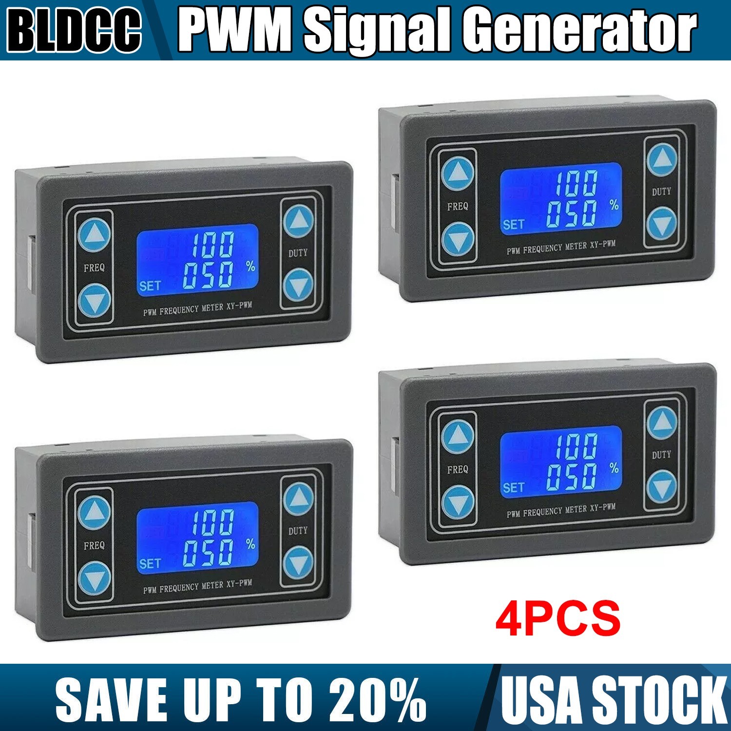 4x XY-PWM LCD Signal Generator Module Adjustable PWM Pulse Frequency Duty Cycle