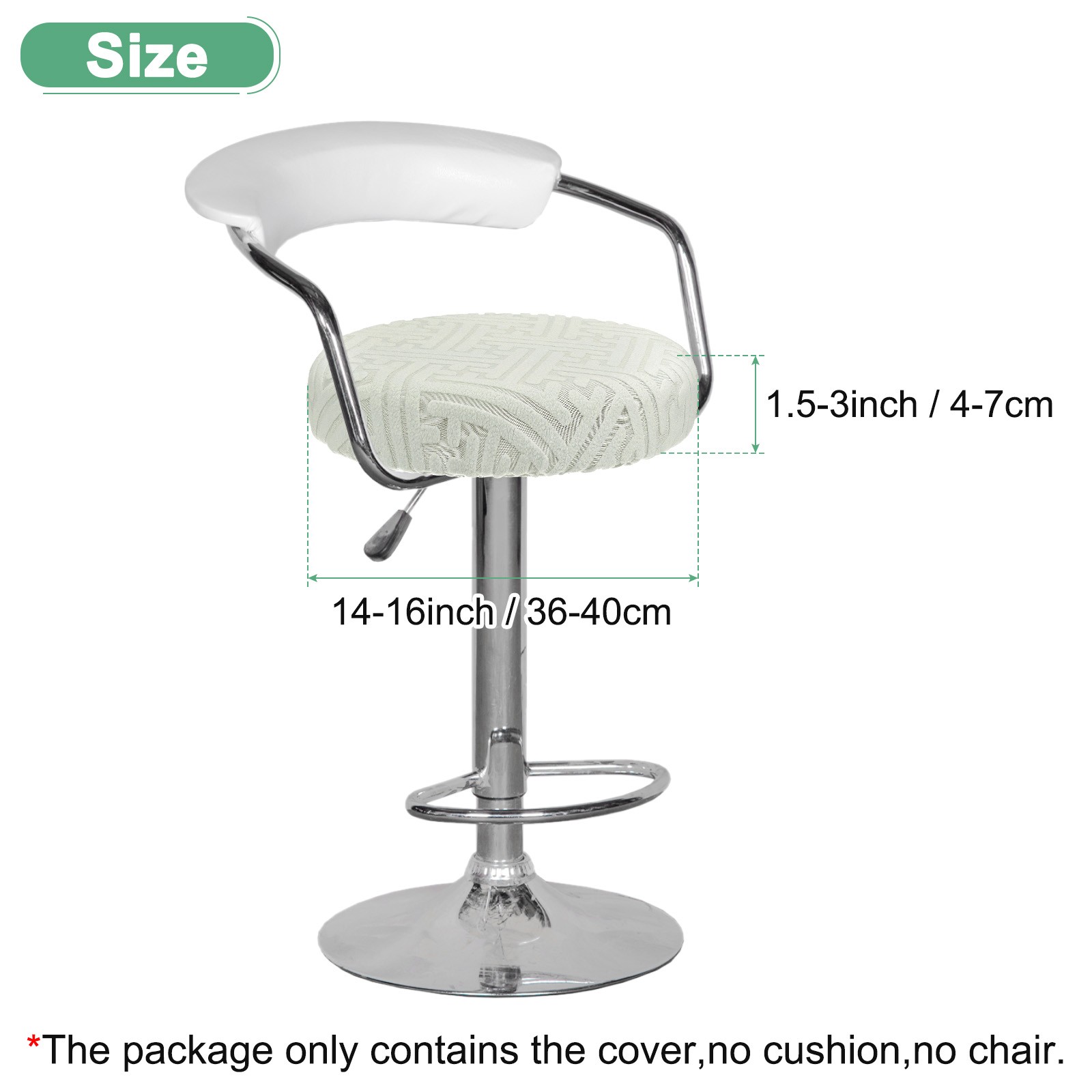 1-Pack Bar Stool Covers Round for 14-16 Inch Strip Pattern Covers [Light Gray]