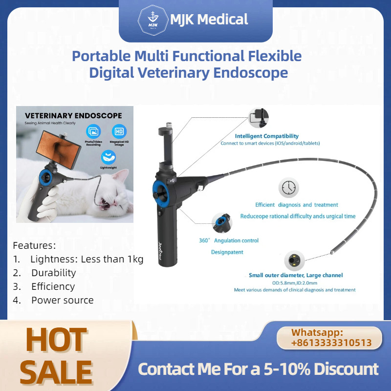 Portable Multi Functional Flexible Digital Veterinary Endoscope for Animal Exami
