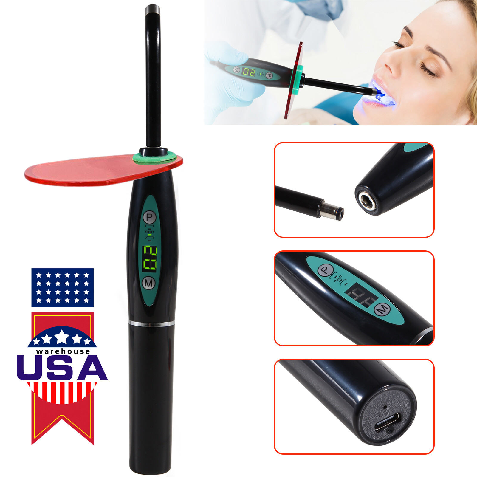 Wireless Cordless Dental Curing Light Lamp Teeth Whitening Woodpecker Style