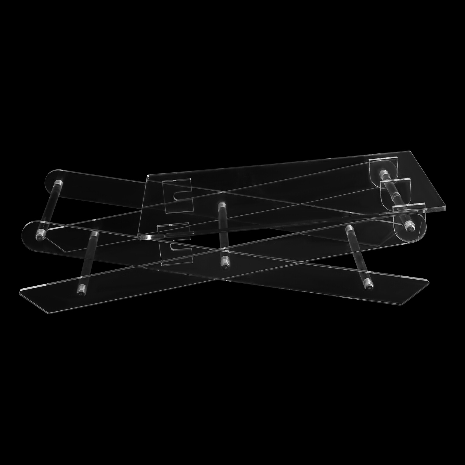50cm/19.69in Folding Table Multifunctional Portable Acrylic Table X-Shaped Clear