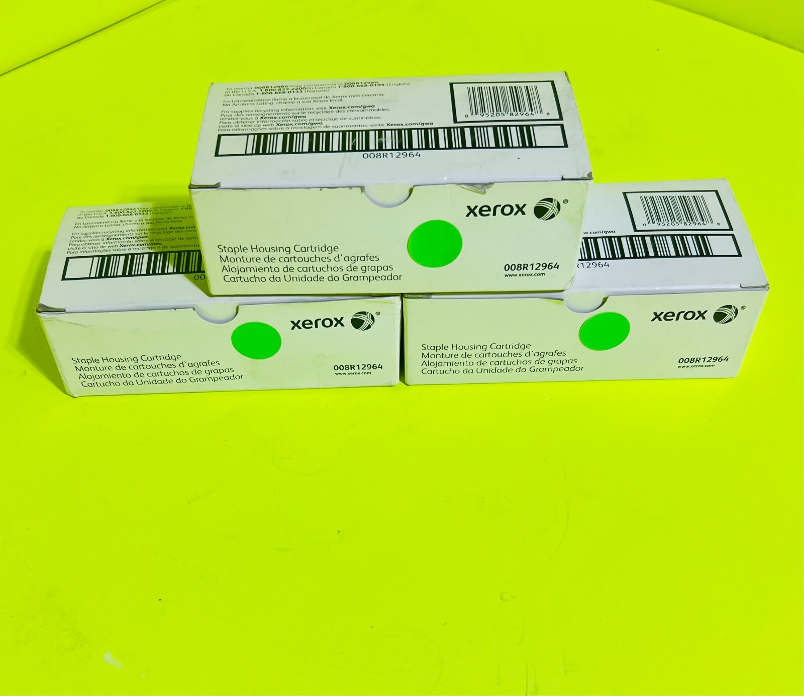 Lot of 3 - Genuine Xerox Convenience Stapler Cartridge Holder 008R12964 Staples