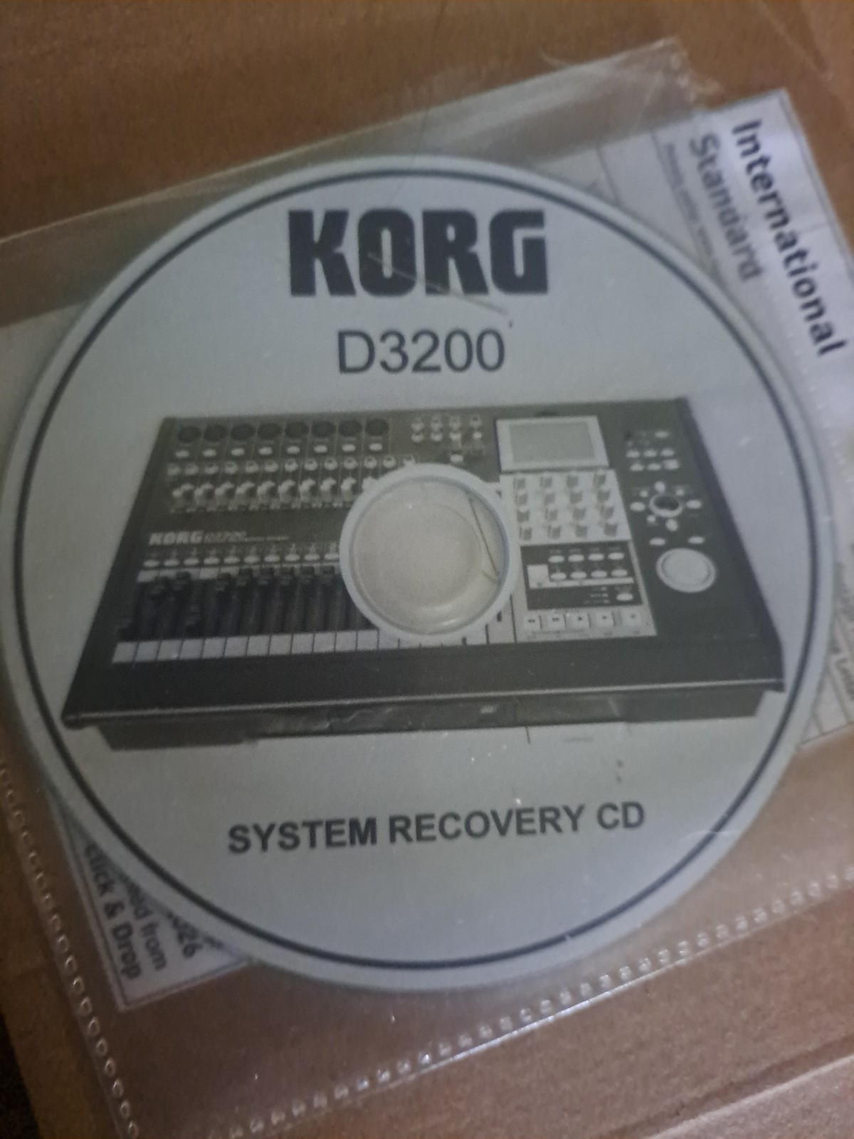 Korg D3200 System Recovery Cd Works Great For Digital Audio Recording