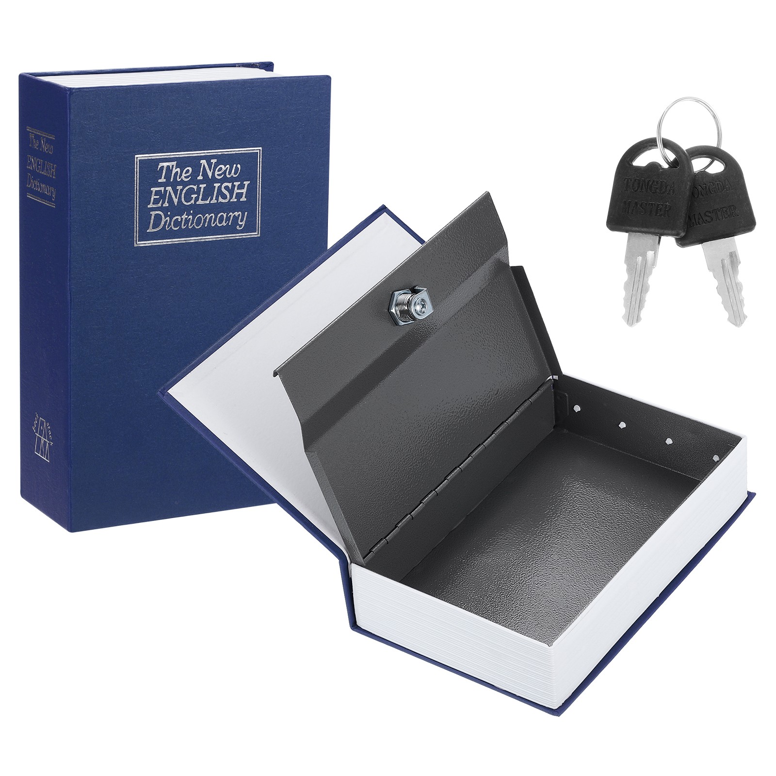 9.45" x 6.1" x 2.17" Diversion Book Safe, Hidden Storage Box with Key Lock, Blue