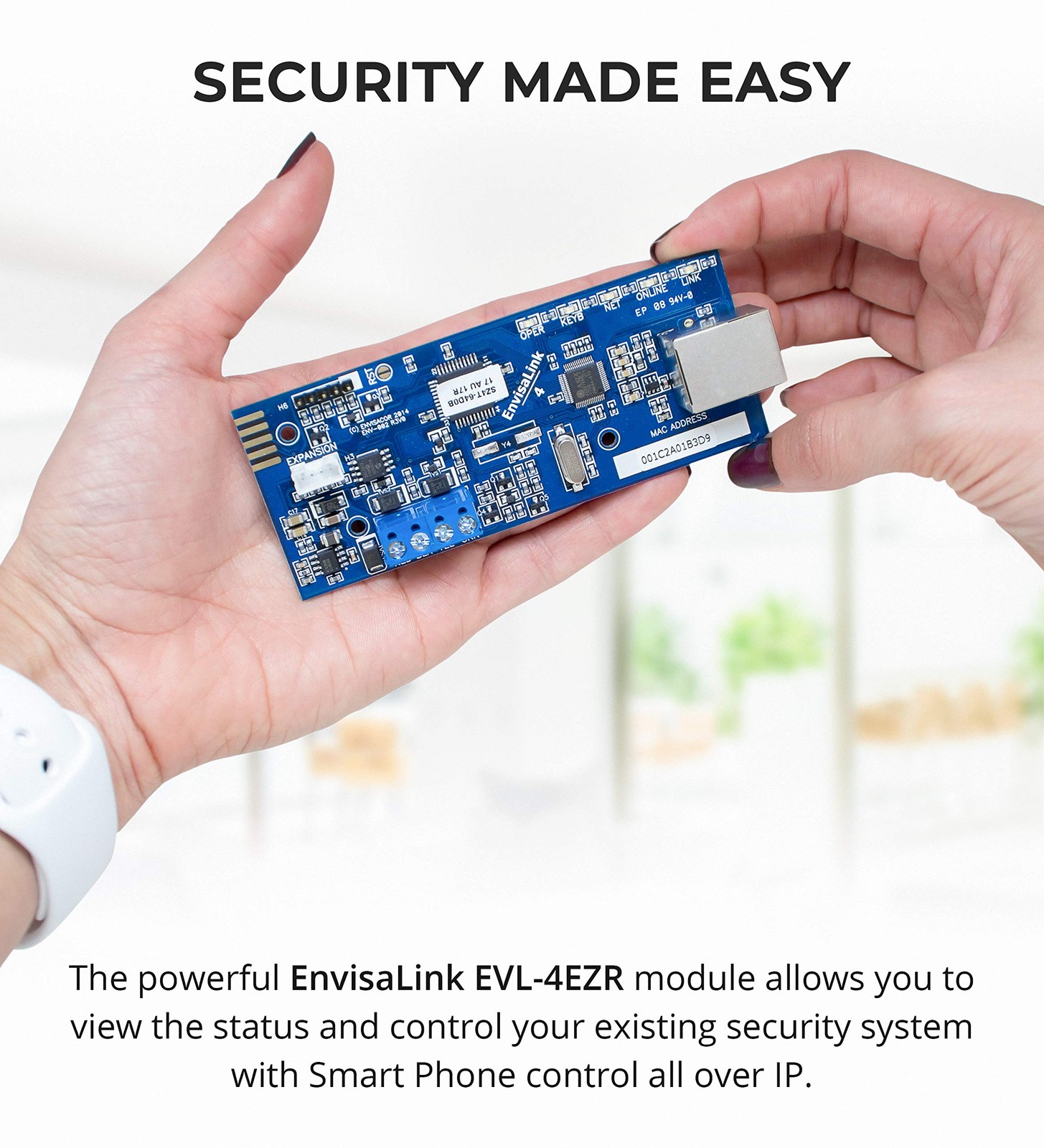 "IP Security Interface Module for DSC Honeywell Systems Compatible with Alexa"