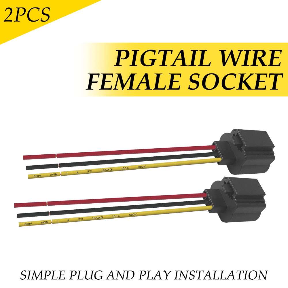 Harness Head Light Bulb Plug Repair H13 9008 Socket Wire Pigtail Female for Ford