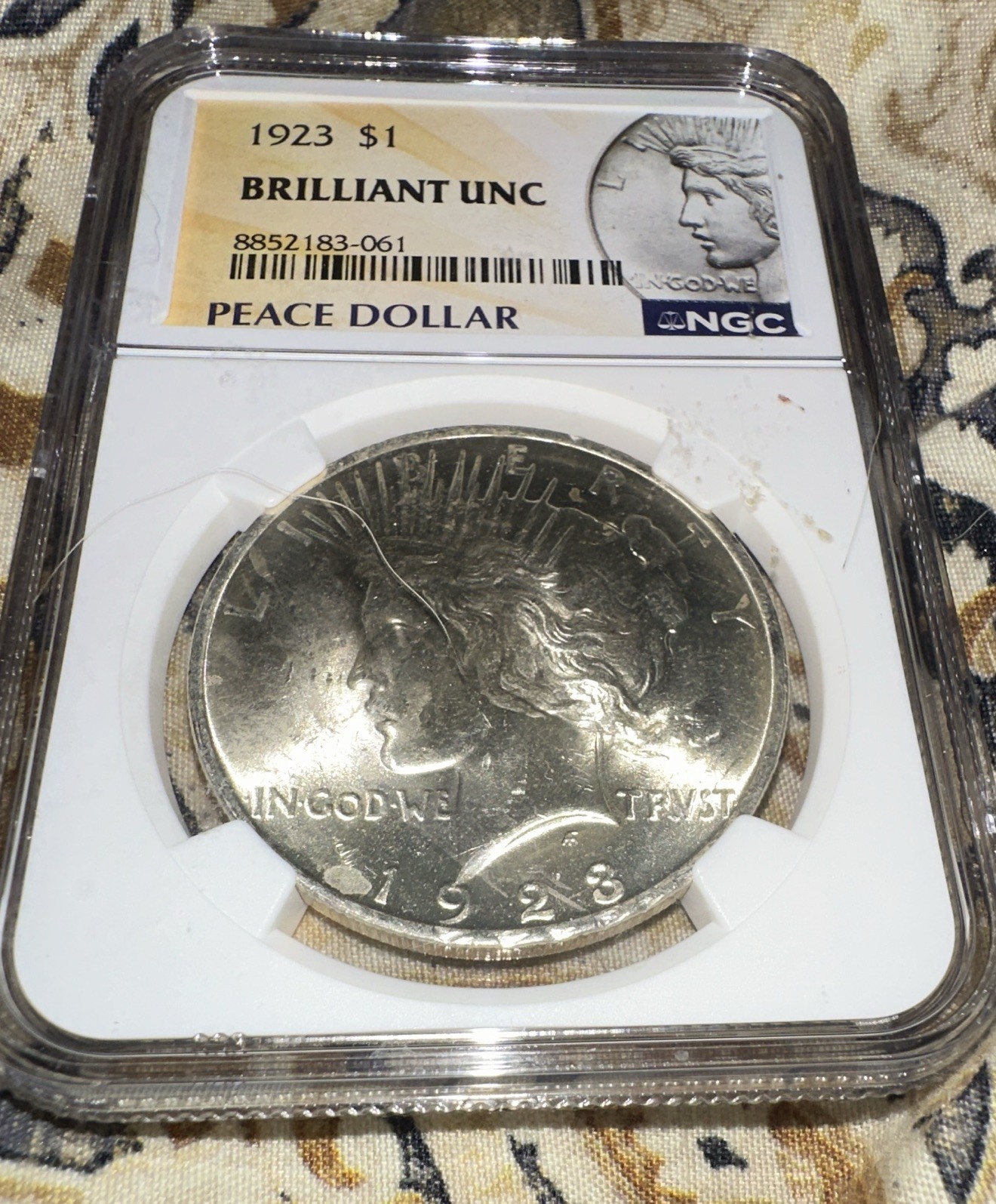 1923 $1 Peace Dollar Brilliant Uncirculated Business Strike Philadelphia KM#150