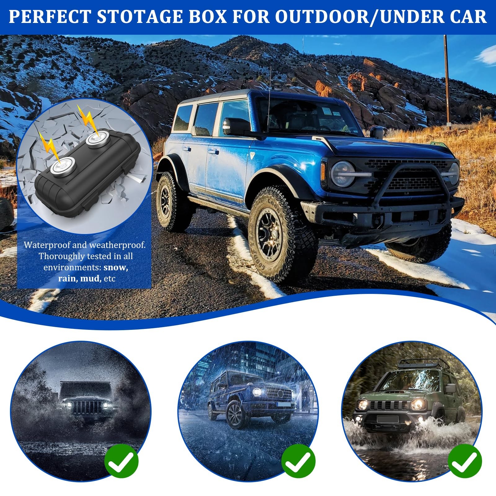 Magnetic Key Box, Holder Under Car, Hide a Standard, 1 Pack