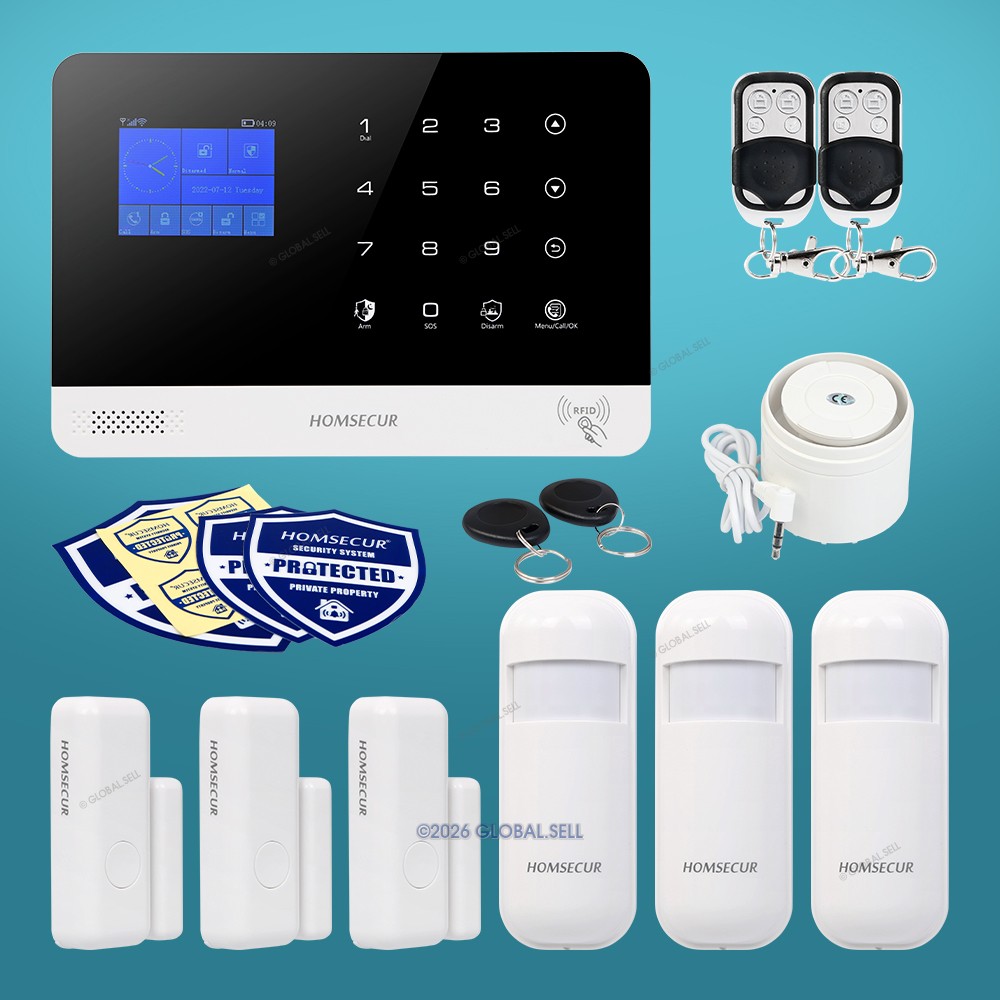 HOMSECUR Wireless WIFI 4G 2G RFID SMS Autodial Home Security Alarm System