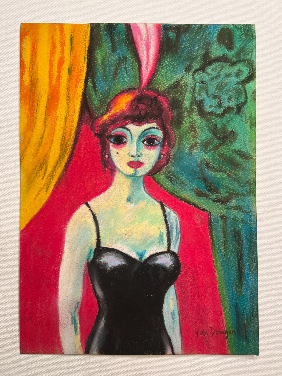 KEES VAN DONGEN Drawing on paper (Handmade) signed and stamped vtg art mixed med