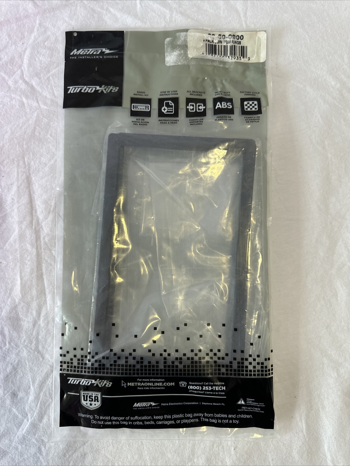 Metra 89-50-0900 Double DIN Trim Rings Radio Borders 1/8", 1/4", 3/8" (3/pack)