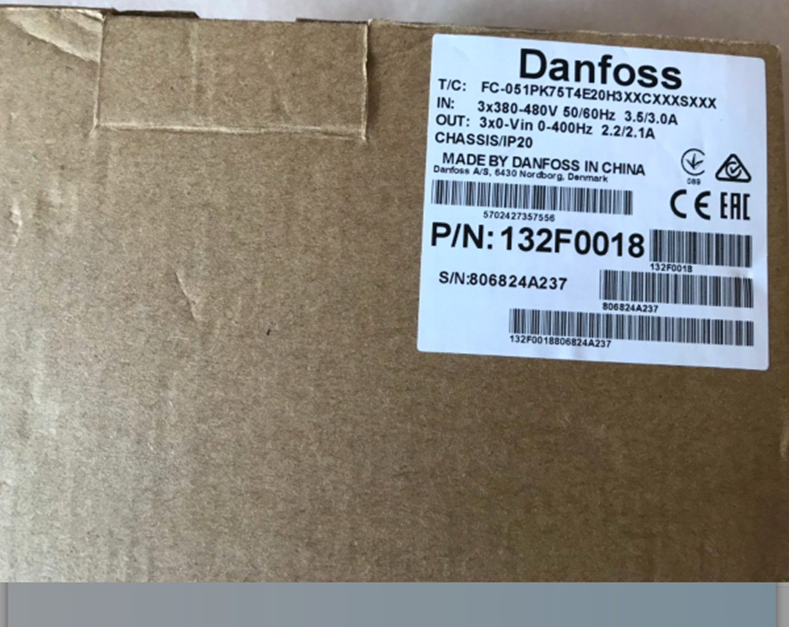 NEW Danfoss 132F0018 FC-051PK75T4E20H3XXCXXXSXXX Programmable Logic