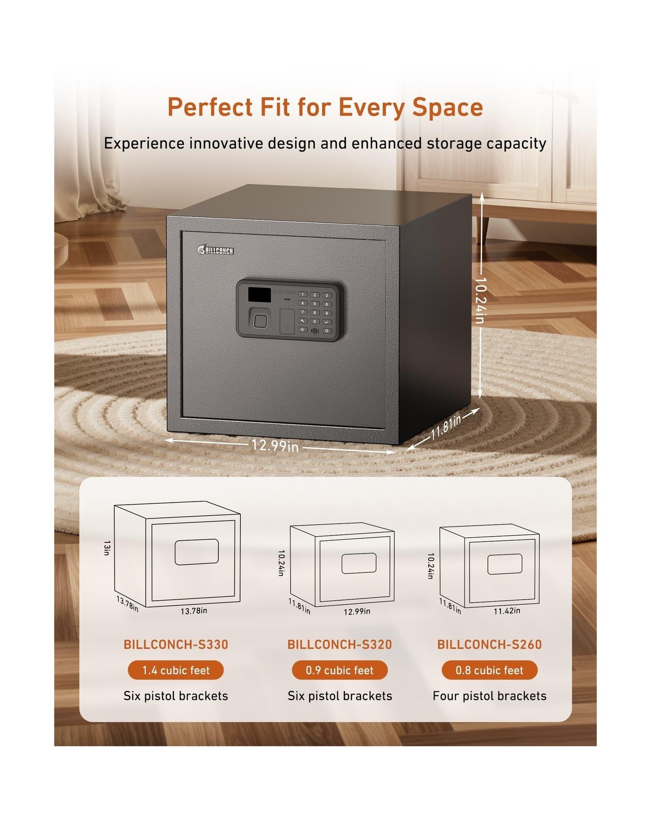 Billconch Smart Gun Safe for Multiple Pistols - Biometric Automatic Lock Safe...
