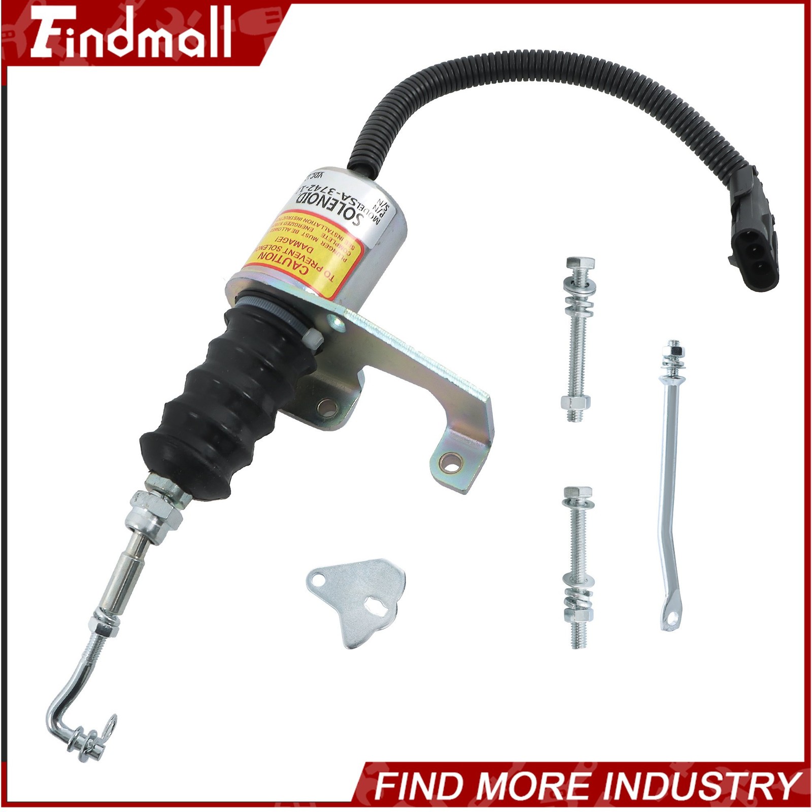 Findmall 12V Fuel Shutoff Solenoid SA-3742-12 1751ES 3974947 For Deutz RSV
