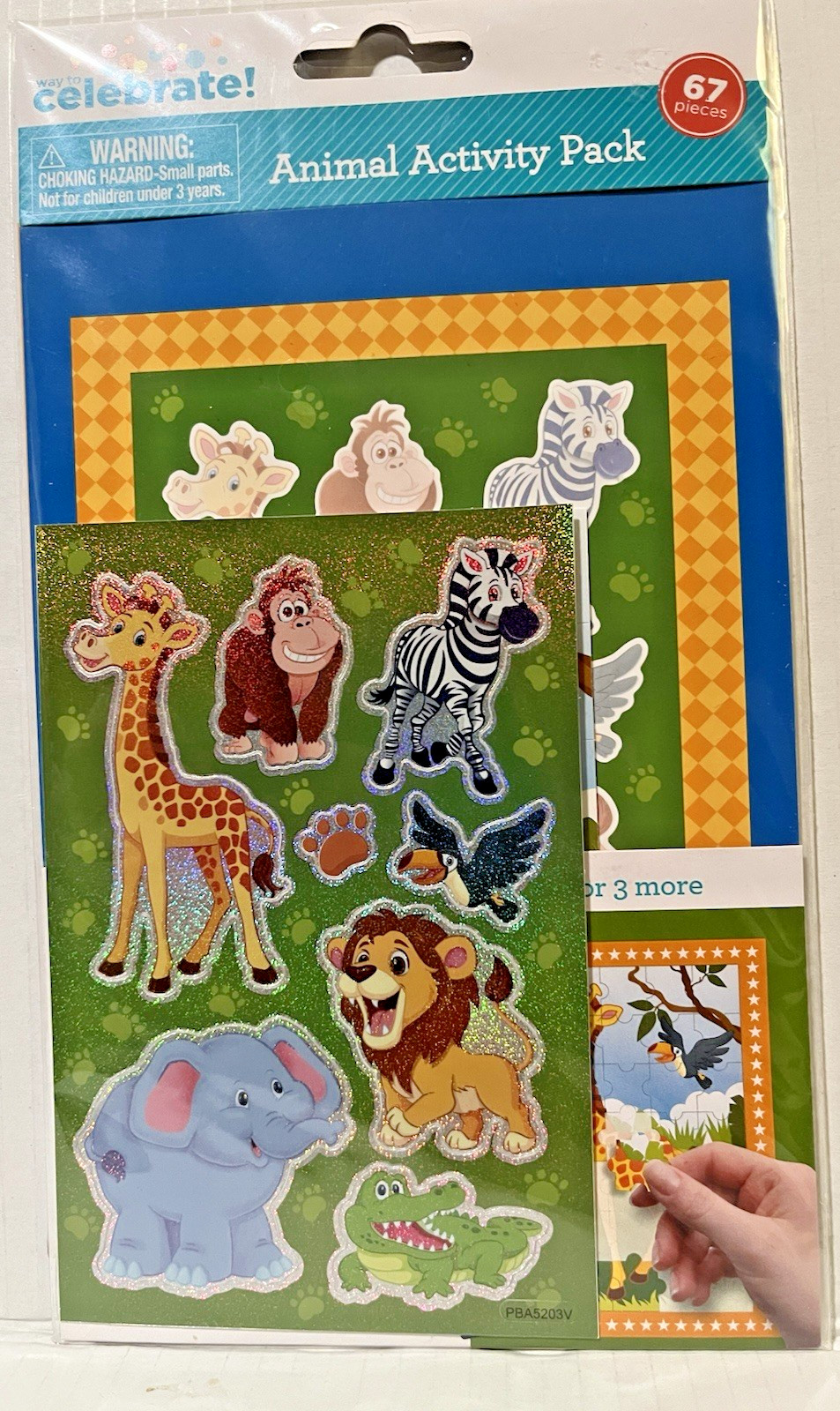 Way to Celebrate--Animal Activity Pack--67 pieces--6 scenes--New