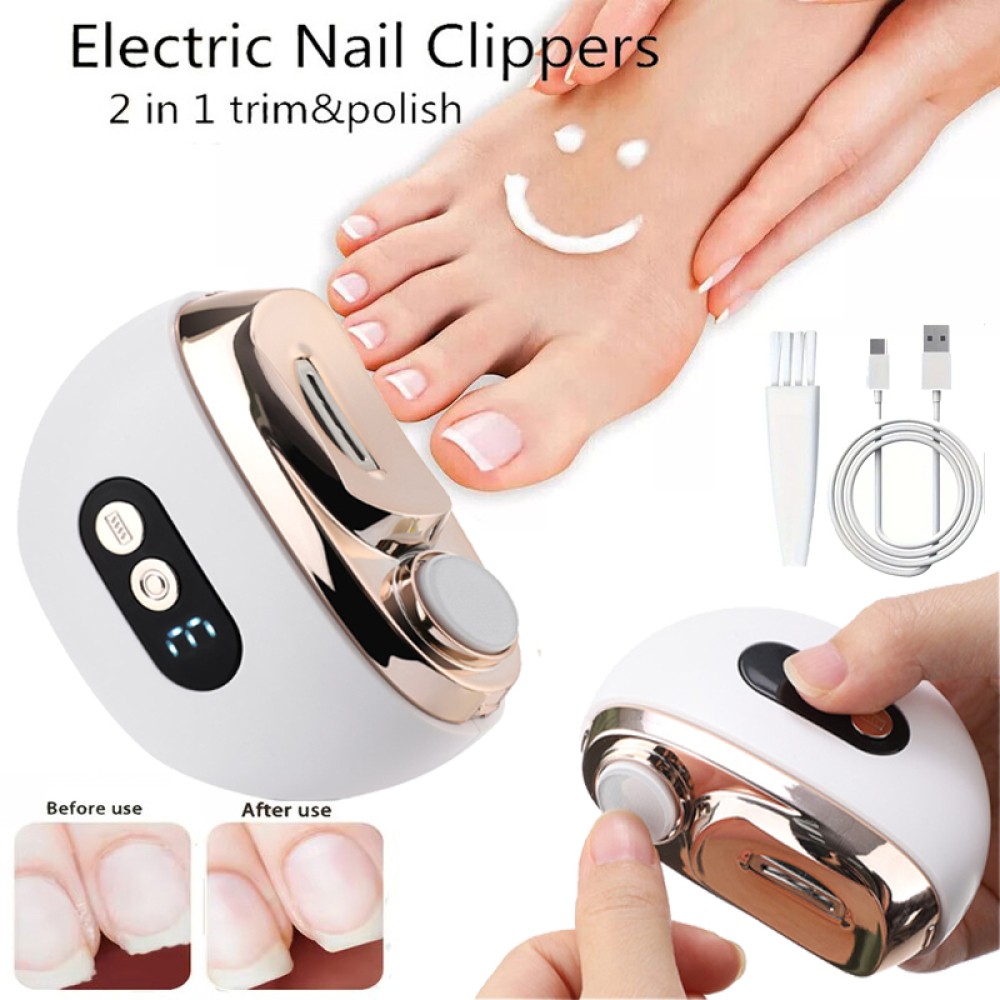 Safety Electric Nail Clipper Automatic Thick Nails Trimmer Professional Tool US