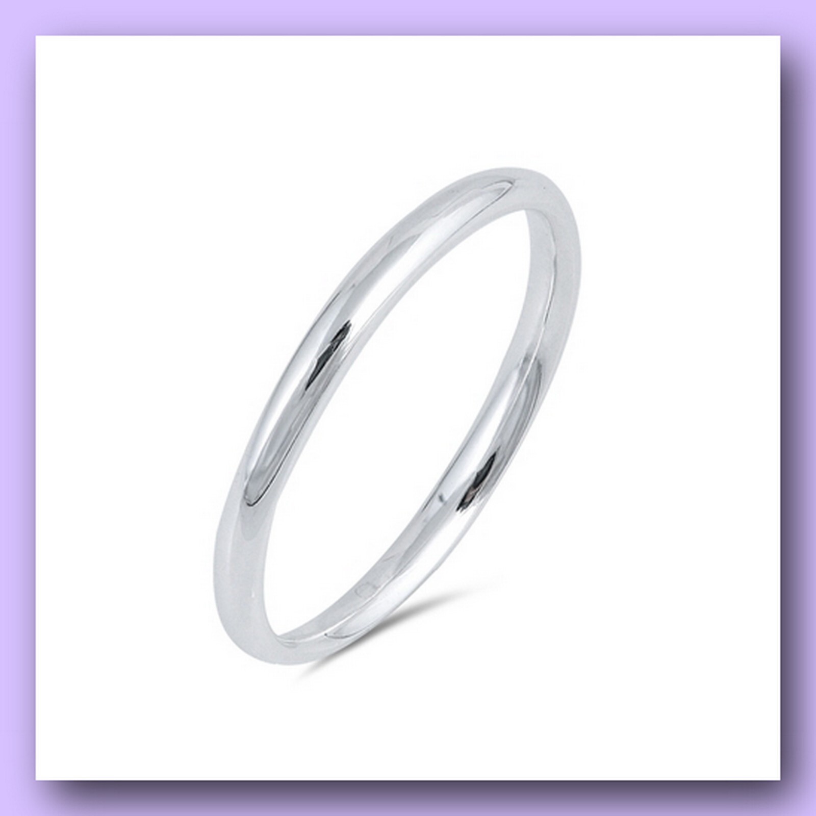 925 Sterling Silver 2mm Simple Polished Toe Ring