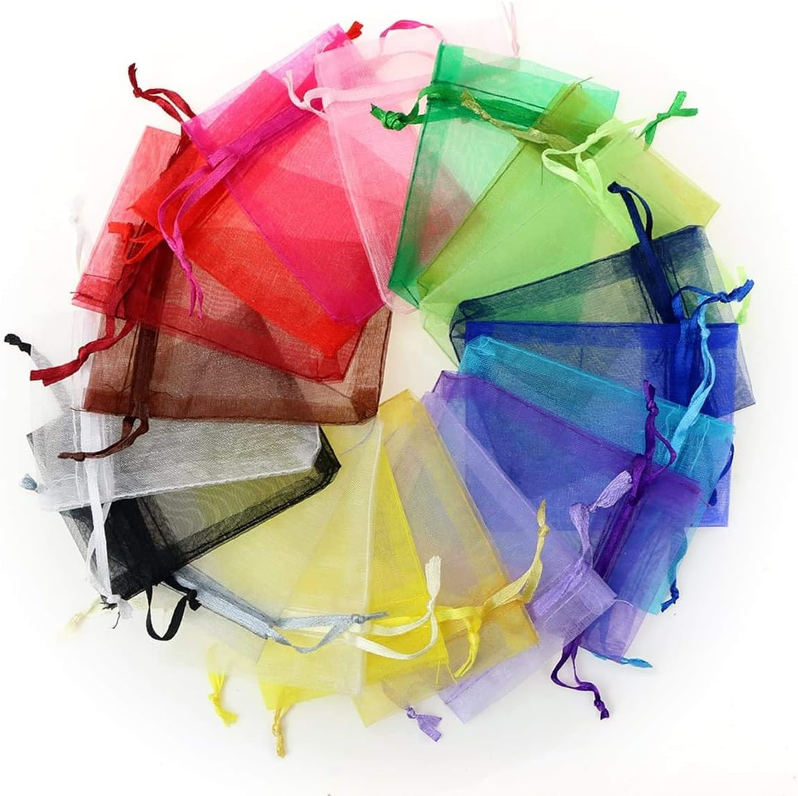 50PCS Small Mesh Bags Drawstring White Mesh Drawstring Bag Mini Net Bag