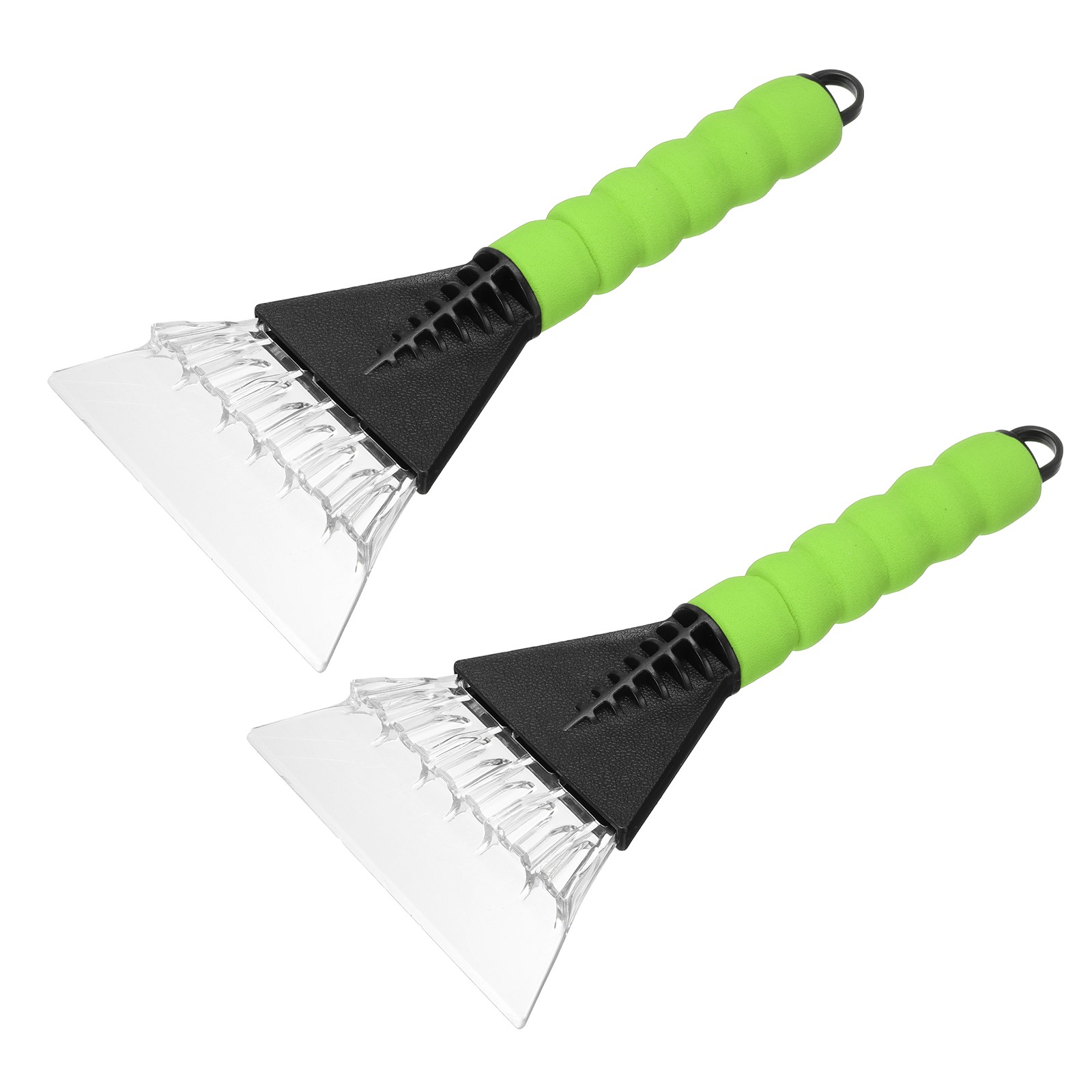 2Pcs Ice Scrapers for Car Windshield 10" x 5" Frost Removal Tool, Black/Green