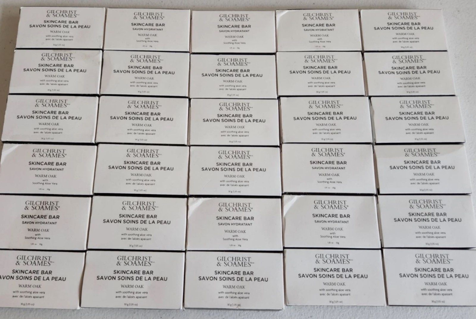 30X TRAVEL Size! Gilchrist & Soames Warm Oak  Aloe Vera Skincare Bar 1.05oz each