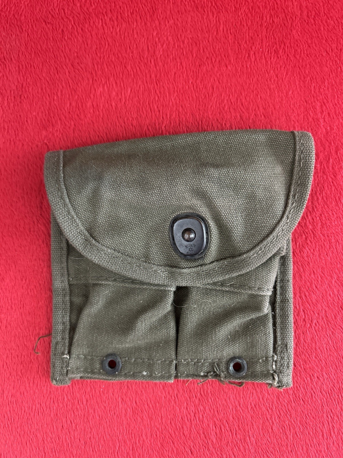 ORIGINAL EARLY VIETNAM WAR US ARMY M1 CARBINE RIFLE AMMO BELT POUCH-DATED 1957