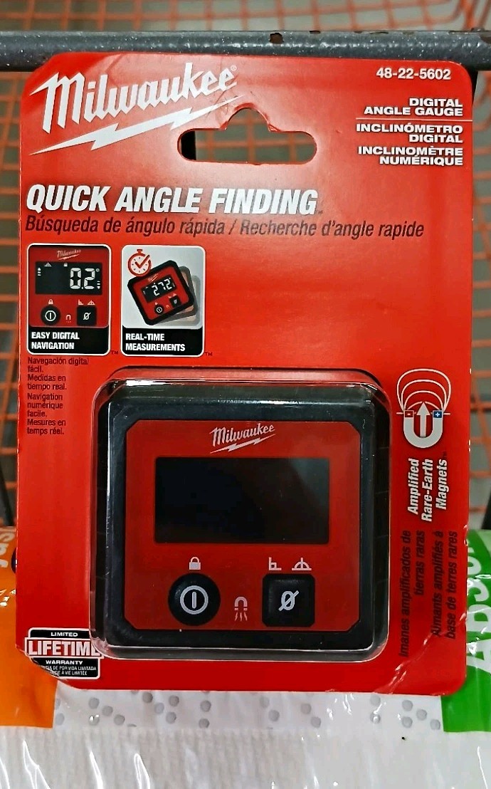 Milwaukee Magnetic Digital Angle Gauge Angle Finder 48-22-5602 Red/Black