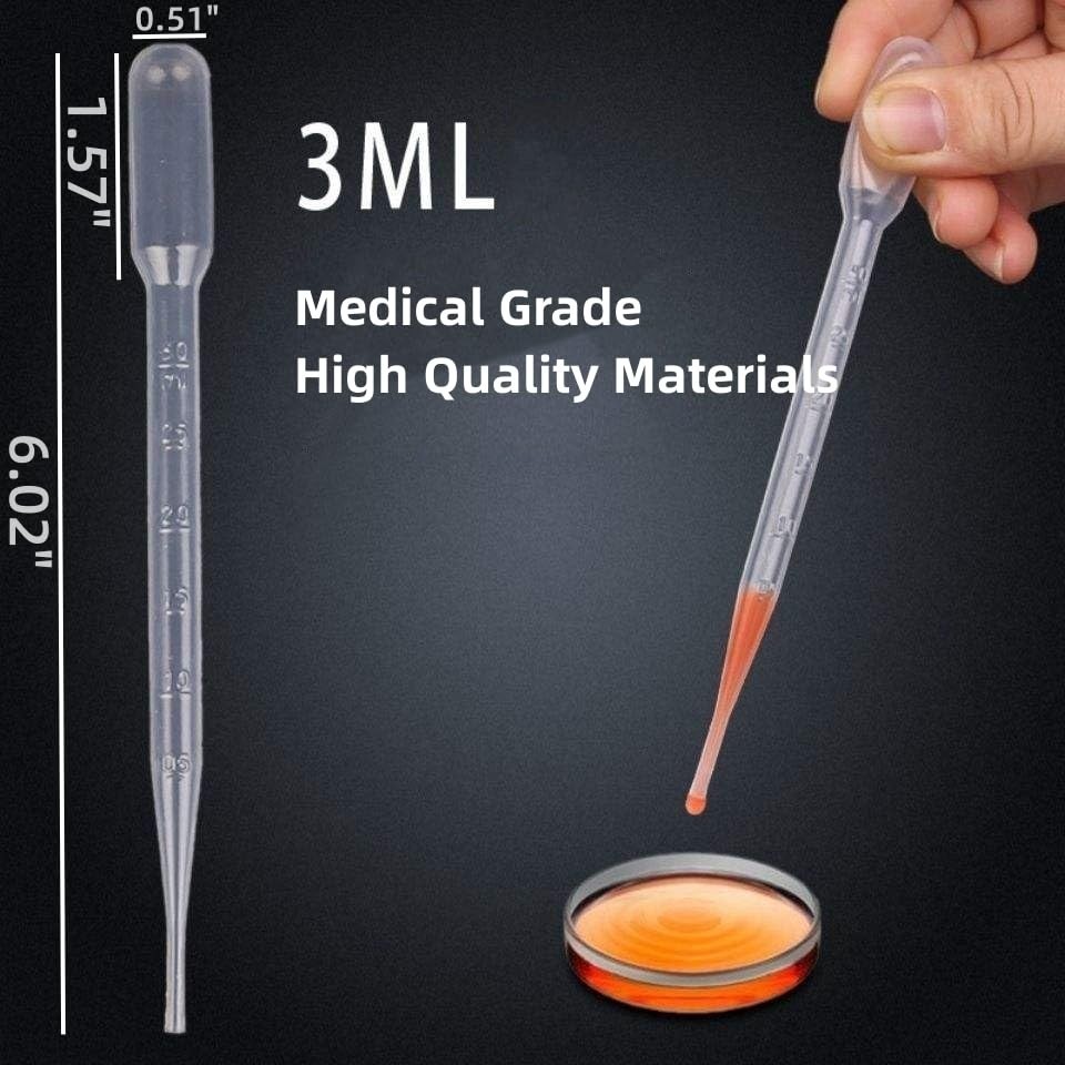 Versatile 3ML Transfer Pipettes - 50 Pack for Clean & Safe Liquid Dispensing