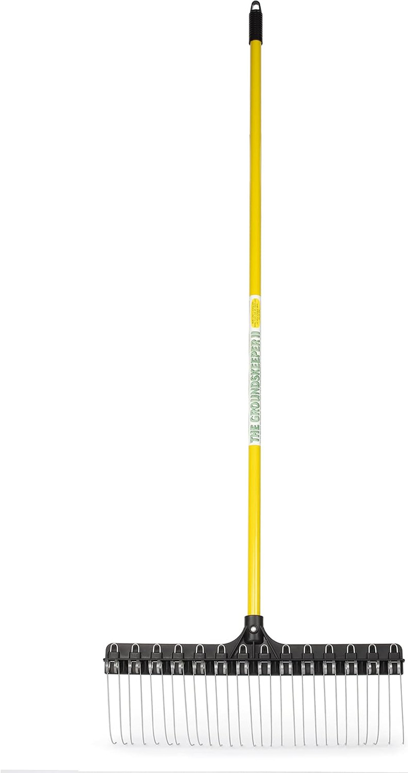 THE GROUNDSKEEPER II Rake 55-Inch Lightweight Fiberglass Handle, 21-Inch Head, D