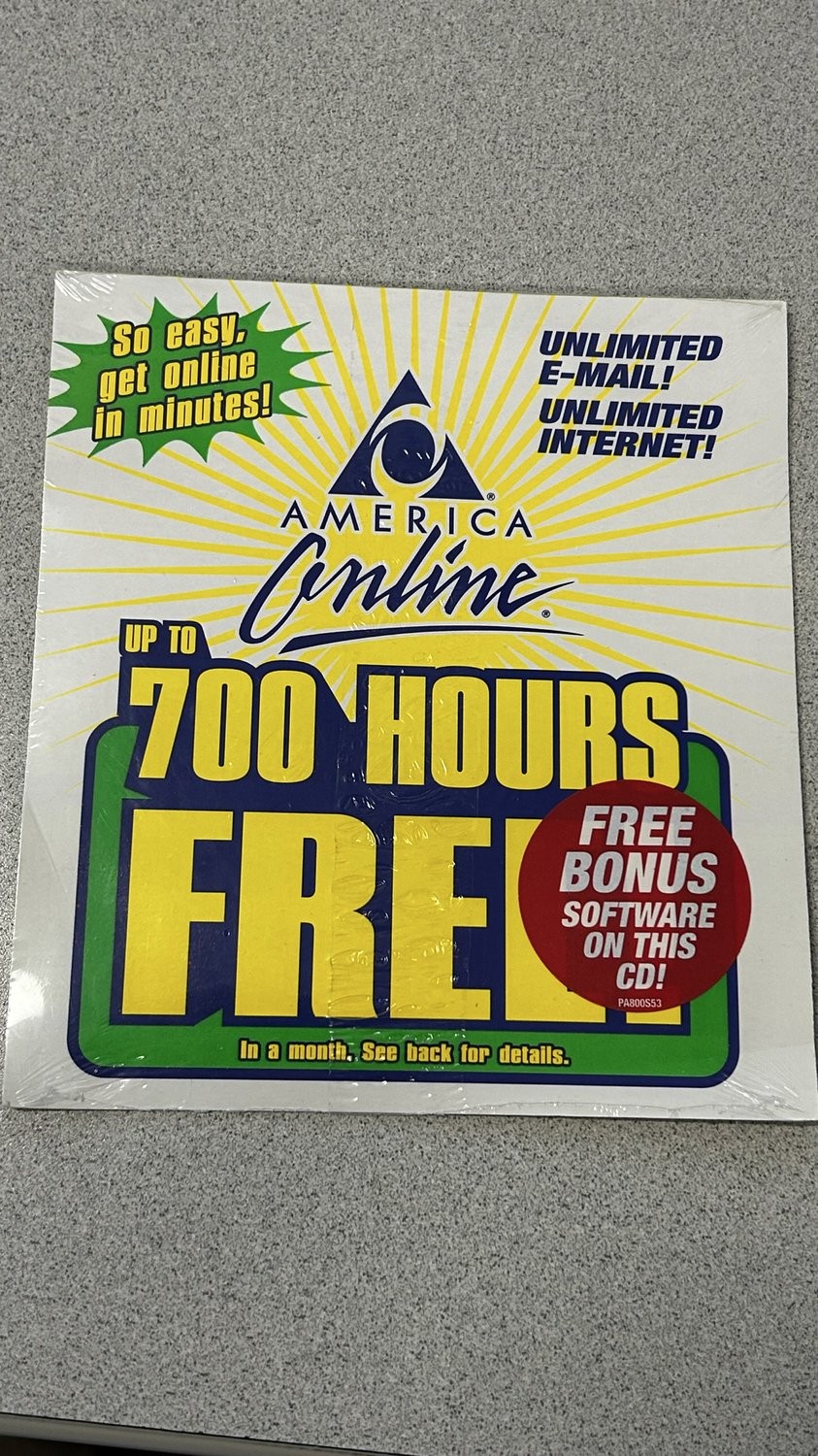America Online Aol 700 Hours Free Trial CD Software 1999 New PA1000M6 PA1000R5