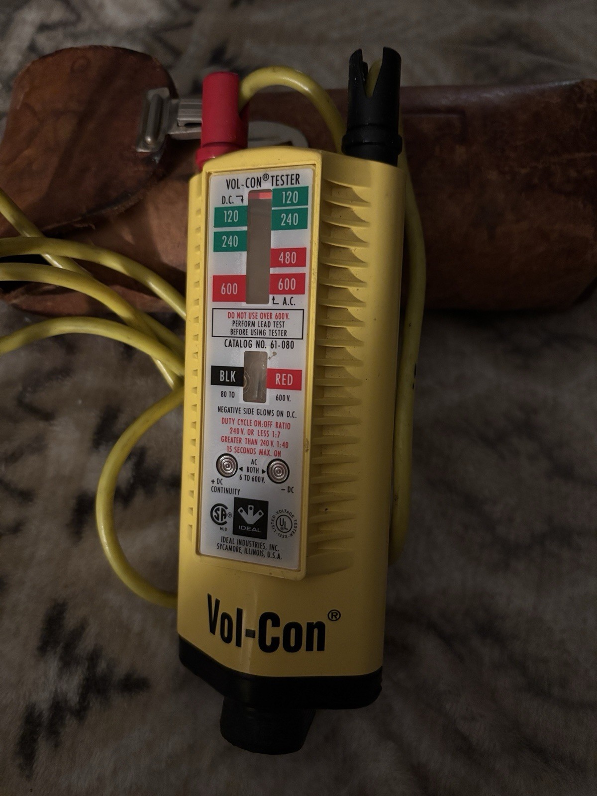 IDEAL Vol-Con Voltage/Continuity Tester Continuity Test Yellow/Black 61-080