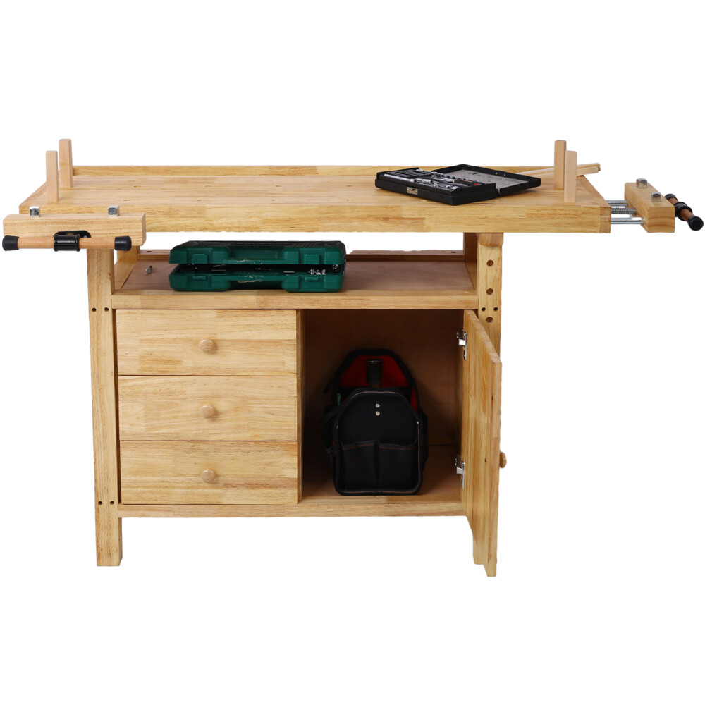 Wooden Workbench for Garage Workshop and Home