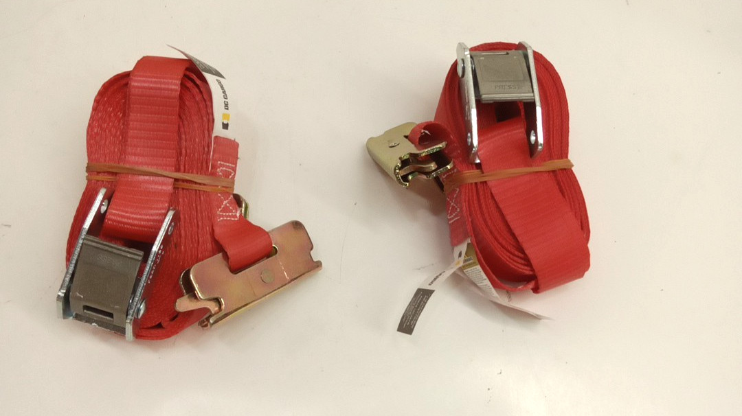 DC Cargo 18CSEFR 1" x 18' Cam Buckle Strap with Spring E-Fittings BS 1200lbs 2pk