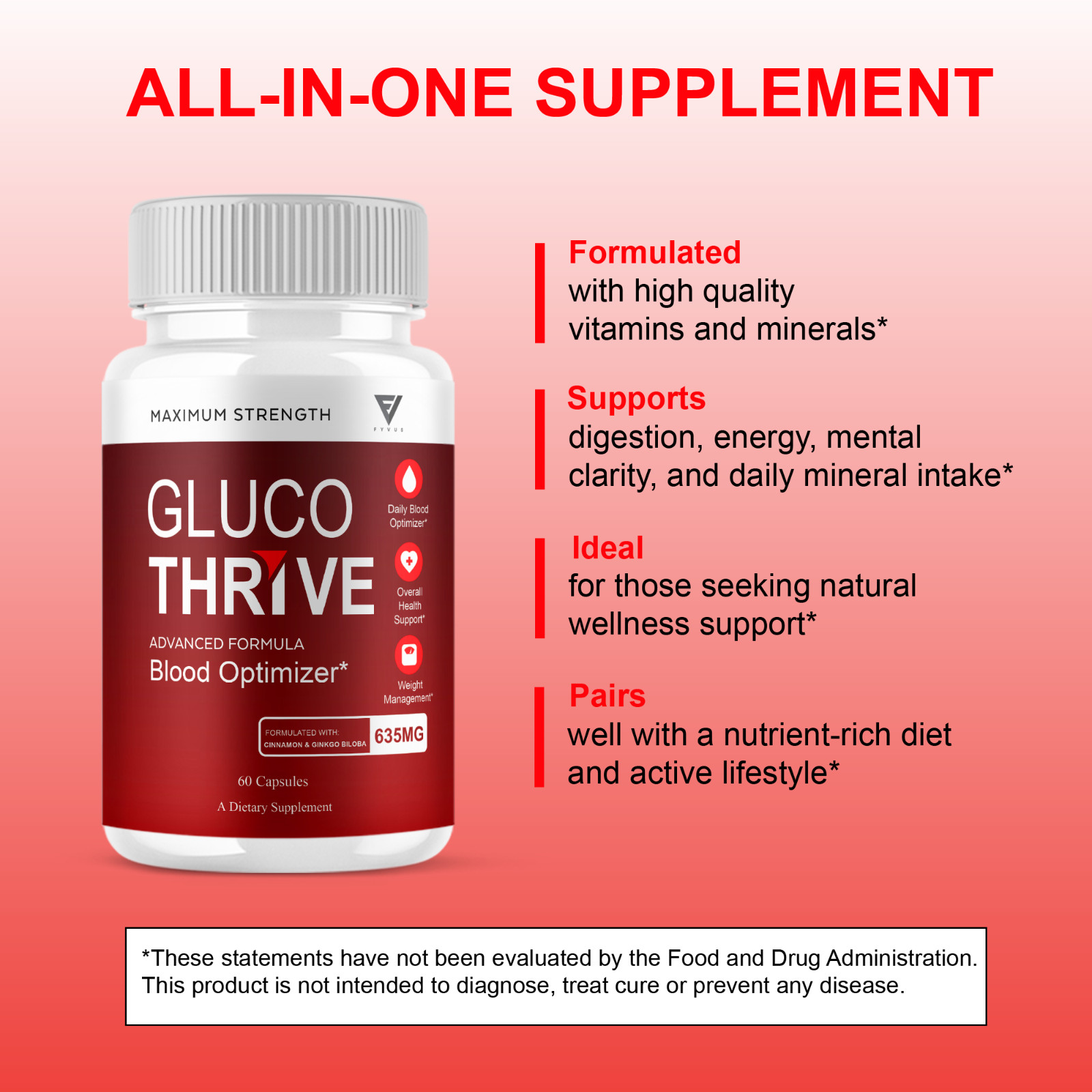 (2 Pack) Gluco Thrive Capsules, Gluco Thrive Advanced Formula (120 Capsules)