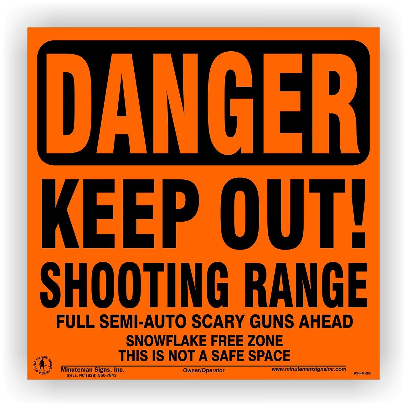 | Aluminum Danger Keep Out Shooting Range Sign 4 pack (Orange)