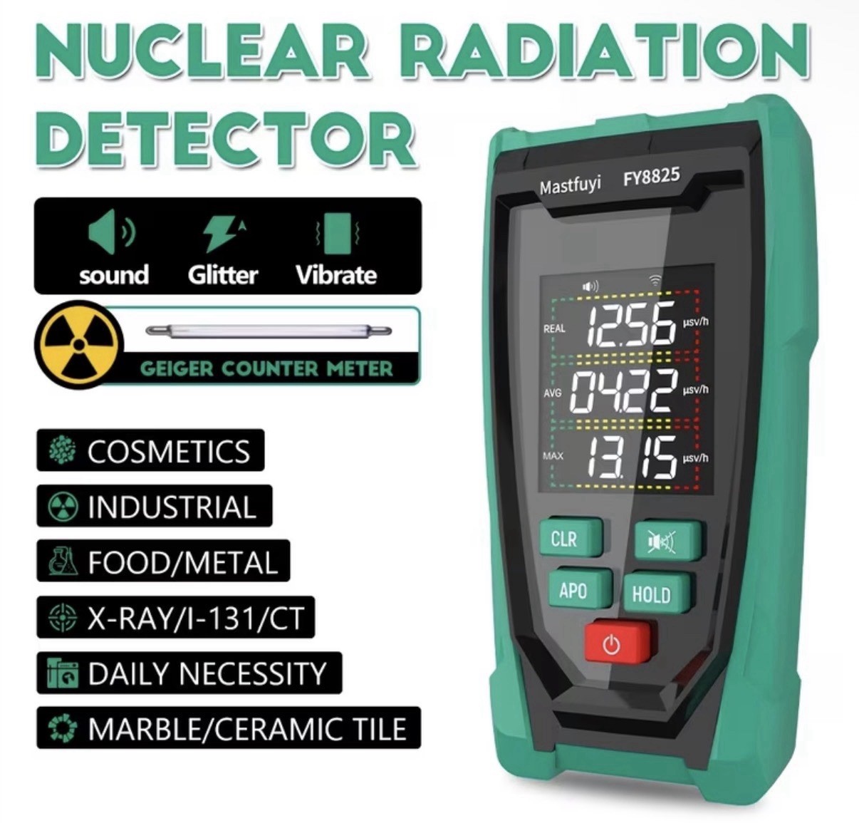 Nuclear Radiation Detector Monitor Geiger Counter FY8825 Radioactivity Dosimeter