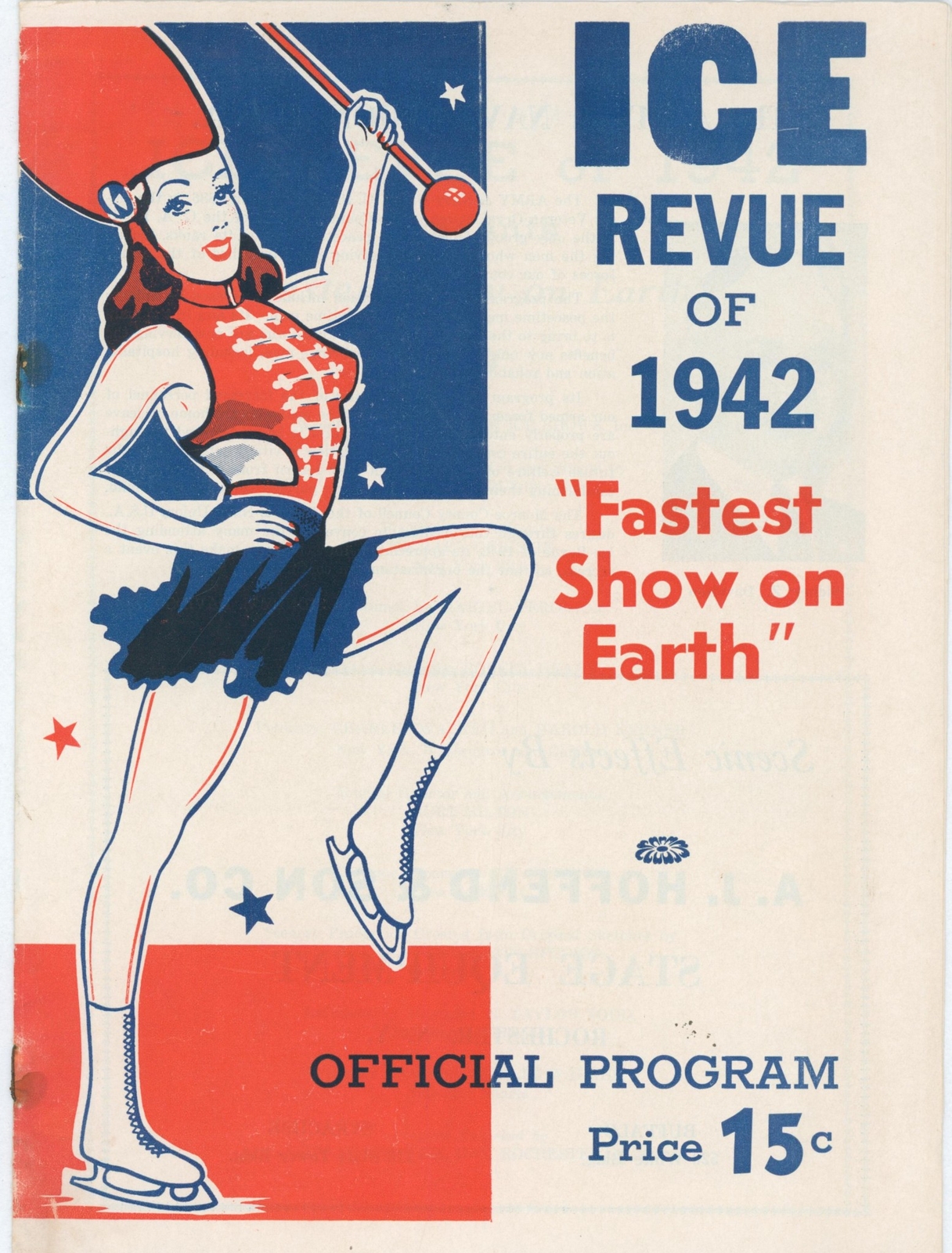 WWII Ice Review of 1942 Official Skating Program Fastest Show On Earth Army Navy