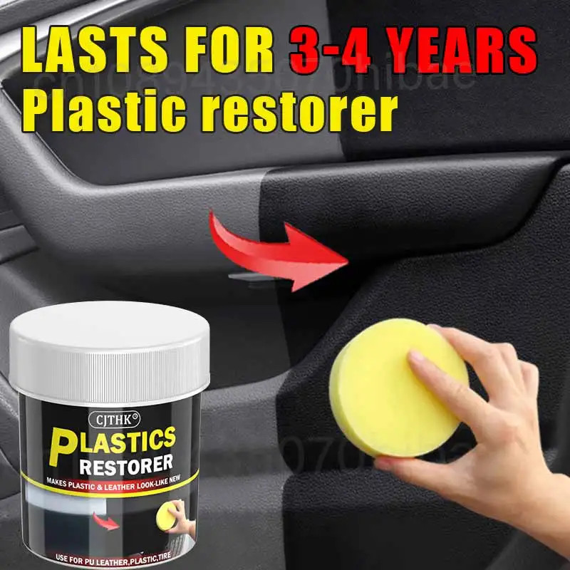 Car Plastic Restorer Trim Polish Black Shine Reviver for Faded Bumpers & Panels